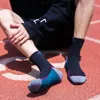 Men's Socks 5 Pairs Man Sport Professional Cotton Towel Bottom Sweat-Absorbing Bike Run Fitness Badminton Tennis Basketball