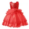 Abiti per ragazza 2023 Primavera Bambini Abito con paillettes Principessa Fiocco Fiore da sposa Compleanno per ragazze 3 4 5 7 9 11 13 anni