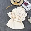 Tanques femininos Neploe Sexy Spicy Girl 3D Grande Flor Oblíqua Collar Um Ombro Camisole 2023 Feminino Coreano Slimming Open Back Outwear Tops