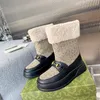 2023 Wiadomości Snow Boots Designer Platforma Platforma Grube dna wełniane buty damskie moda zima ciepłe futro pół buty Rozmiar 35-42 02