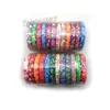 Mix Lot Flower Design Bohemian Polymer Clay Bangles For Women 12mm Bredd 24st Lot 2335