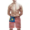 Pantaloncini da uomo Malesia Bandiera malese Nazionale di Anime BeachFunny Graphic Cordoncino regolabile Traspirante Quick Dry Casual Bea