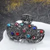 Pinces à cheveux 1 pièce, grande épingle à cheveux rouge, griffe papillon en cristal, strass en métal, accessoires crabe, bijoux cadeau de mariage pour femme