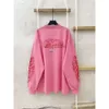 Skjorta toppar herr mode Balenciaga version Familjedesigner 23SS Autumn New Flame Graffiti Letter Par Casual Loose Long Sleeve T-shirt