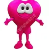 Costume da mascotte cuore di alta qualità per adulti, cartone animato, personaggio a tema anime, abito unisex di carnevale, abito da festa di fantasia natalizio