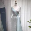 Heavy Industry Mermaid Evening Dresses Chiffon Long Sleeve Beaded Dress AS132