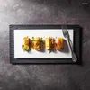 Plates Simple Insfeng El Restaurant Japanese And Korean Porcelain Tableware Ceramic Rectangular Plate Sushi Steak