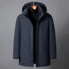 Parkas pour hommes Hommes d'âge moyen doudoune hiver haute qualité marque doublure détachable hommes hiver blanc canard vers le bas manteau à capuche épais chaud Parkas 231011