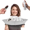 Aprons Creative Diy Apron Hair Cutting Cloak Coat Salon Barber Stylist Cape Umbrella Haircut Hairdressing Home Cleaning Protector Dr Dhd1B