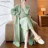 Maternity Dresses Maternity Dresses Suit Autumn Winter Knit Sweet Long Sweater Coat + Vest Dress Solid Set Fashion Temperament Pregnancy DressesL231012