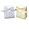 Cadeau cadeau 50pcs bricolage boîte d'emballage de bonbons de mariage boîtes de papier avec ruban d'arc anniversaire d'enfants