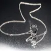 Ny off -brev logotyp Silver Arrow White Ring Pendant Halsband Herr- och kvinnors smycken Hip Hop Fashion Halsband275Z