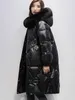 Women's Trench Coats Women Winter Long Big Fur Collar Down Jackets For Large Size 2XL Loose Knee Padded Parke