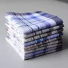 Cravat Pure Cotton Mens Plaid Striped Square Handkerchiefs Vintage Plaid Classic Pocket Sweat-absorbent handkerchief Nostalgia10pcs/lot 231012