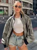 Women's Leather Faux Women Fashion Solid Zip Up Jackets Autumn Winter O Oeck Long Sleeve Streetwear Coat 2023 Ladies Causal Loose Tops 231011