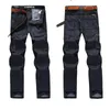 Mäns jeans last män stor storlek 29 40 42 avslappnad militär multi ficka manliga kläder hög kvalitet 231012