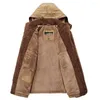 남성용 재킷 2023 겨울 재킷 남자 양털 후드 코트 두꺼운 따뜻한 파카 아웃복 모자 분리 가능한 단단한 패션 코트 외투