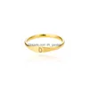 Anillos con letras iniciales pequeñas de oro para mujer, anillo de acero inoxidable con dedo A-Z, joyería de boda estética, regalo, Bijoux Dhgarden Ot4Q0
