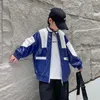 Jackets Baseball Jacket For Boy Leather Patchwork Waterproof Windbreaker Fahsion Motorcycle Faux Child Coats