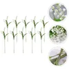 Fleurs décoratives 10 paquets de plantes vertes artificielles fleur réaliste à l'intérieur Lily la vallée tiges en plastique maison bricolage décor Bouquet