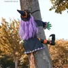 Other Event Party Supplies Halloween Outdoor Decoration Crashing Witch Into Tree Home Garden Decor ic Flying Witch Pendant for Yard Lawn Patio Porch T231012