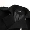 Męski okopa płaszcza męska noszenie płaszcza średniej długości Pure Print Korean Przystojny Osobliczalny Autumn Knee-Gree-Windbreaker wełniana kurtka J231012