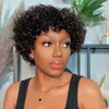 Synthetic Wigs 8 Inch Short Pixie Curly Bob Wig with Bangs Brazilian Human Hair Bouncy Curl Wig for Women Ready to Go Wig 231012