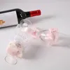 Party Favor Est 1 Pair Pink Bowknot Wedding Wine Cup Bridal Shower Gift Champagne Toasting Glasses Set