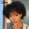 Synthetic Wigs Brazilian Curly Human Hair Wigs With Bang Short Pixie Cut Bob Wig 150% Density Full Machine Made Wigs For Women 231012