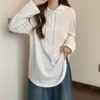 女性のTシャツスリムフィットウォームフォールスプリング長袖女性ファッションシンプルなソリッドハラジュクチュニックレディーストップ2023ホワイト