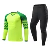 Overige sportartikelen Heren Kid Voetbal Keeper Uniform Beschermende spons Voetbaltraining met lange mouwen Keeper Top Voetbalshirt Broek Custom 231011