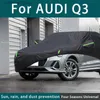 Автомобильные чехлы для Audi Q3 210T, полные автомобильные чехлы, уличная защита от солнца, ультрафиолета, пыли, дождя, снега, защита от града, автомобильный чехол, черный автомобильный чехол Q231012