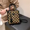 Purses 90% Off Large Capacity Bag for Women's Fall New Leisure Commuter Tote Fashion Contrast Color Checkered One Shoulder Crossbody