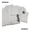Beschermende uitrusting Beschermende uitrusting Hoge kwaliteit Kyokushinkagbok 12Oz 100% katoenen canvas Karate Uniform Kimono Gi-doek voor kinderen Adt White Dhtcz