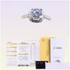 Solitaire Ring Solitaire Ring 100 Lab Engagement 13 Round Brilliant Diamond Square Halo Dream Wedding Band With Box 2211039282299 Jewe Dh01P