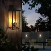 مصباح الجدار الحديث 4 لمبة E12 Candelabra Base Sockets Lantern Black Outdoor Wall Lamp (بدون لمبات)