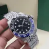 Orologio da uomo della serie GMT di moda del venditore caldo con orologi da polso di alta qualità da 40 mm Macchinari ceramici in acciaio inossidabile impermeabile per il regalo di Natale Senza scatola