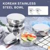 Miski na parze miski ryżowe zupa ze stali nierdzewnej pojedyncza warstwowa gęstość mieszania koreańskiego w stylu kuchennym zastawa stołowa kuchenna