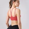 Yoga outfit 2023 Cross Back Sports BH Women's Running Wokrout Underwear Naked Feeling Snabbtorkning Vest Thin Rems Push Up Bras