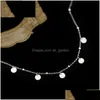 925 Sterling Silber Charmantes Scheibenketten-Fußkettchen-Armband für Damen Fußschmuck S-B425 Dhgarden Otzac