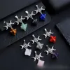 Moon Star Charms Natural Stone Crystal rzeźbia Merkaba Heksagram kwarcowy Agates Wisenda do tworzenia biżuterii naszyjnika