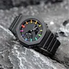 2023 Iced Out Watch 19 couleurs étanche sport à quartz pour hommes 2100 montre complète LED automatique main levée lumière heure mondiale boîte de collection chêne