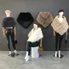 Kvinnors päls faux kvinna äkta sjal västjacka fluffy cape naturlig poncho lady scarf wrap coat bröllop festkläder 231012