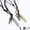 Pendant Necklaces Cross Pendant Necklace Adjustable String Leather Chain Necklaces For Women Men Punk Fashion Jewelry Gift Jewelry Nec Dhcfn