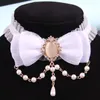 Pendant Necklaces Kymyad Lace Choker For Women Simulated Pearl Jewelry Collar Necklace Tassel Chains Beads Moon