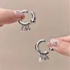 Hoop Earrings Punk Gothic Metal Pearl Tassel For Women Men 2023 Fashion Before After Detachable Wearing Dangle Earring Jewelry Gift