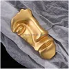 Ny designmetall abstrakt ansiktsmask broscher stift krage för kvinnor guldfärg halv mode smycken dhgarden ot7ye