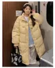 Trench feminina Casacos 2023 Buzão de inverno Button Down Jacket colches mulheres sobre o joelho de tamanho grande versão da moda coreana espessada