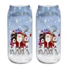 Women Socks Unisex Funny Cartoon Snowman Santa Elk 3D Printed Christmas Low Cut Ankle Novelty Gift Sokken Dropship