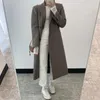 Giacche da donna Corea del Sud Dongdaemun Inverno Moda allentata Net Red Ocean Air Con doppio petto Cappotto di lana medio lungo Donna